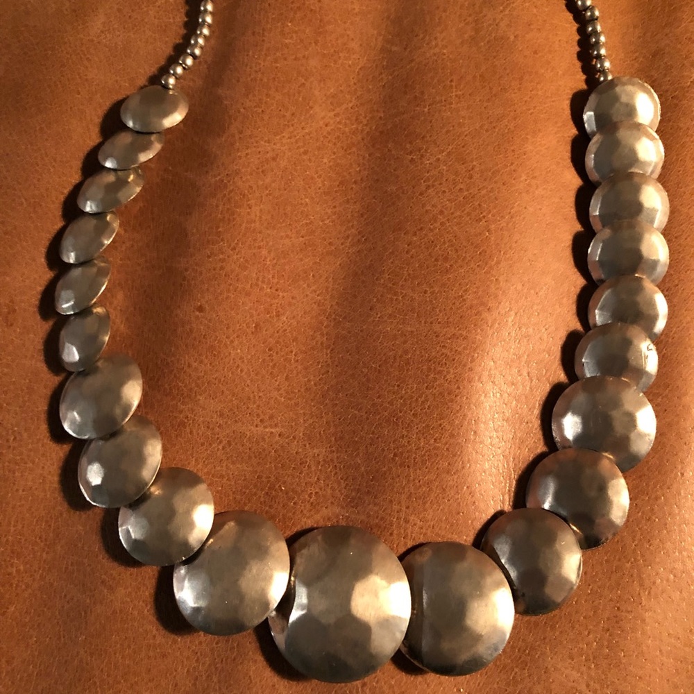 Southwestern Style Silver Concho Necklace - Picture 2 of 4